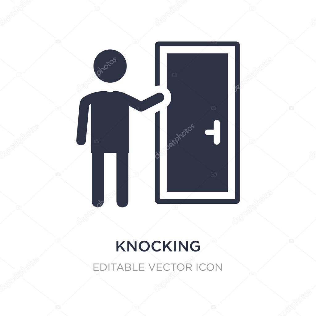 Knocking icon on white background. Simple element illustration from People concept. knocking icon symbol design.