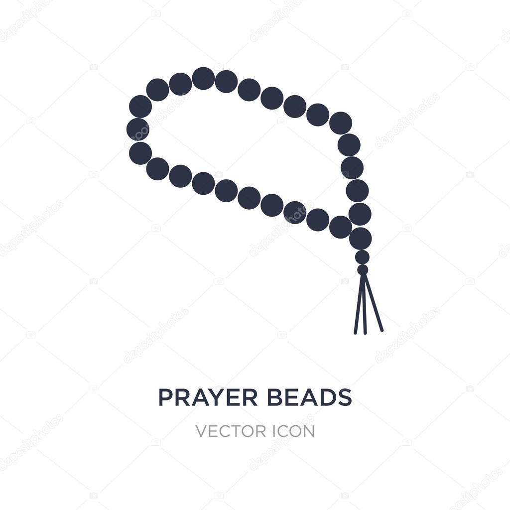 Prayer beads icon on white background. Simple element illustration from Religion concept. prayer beads sign icon symbol design.