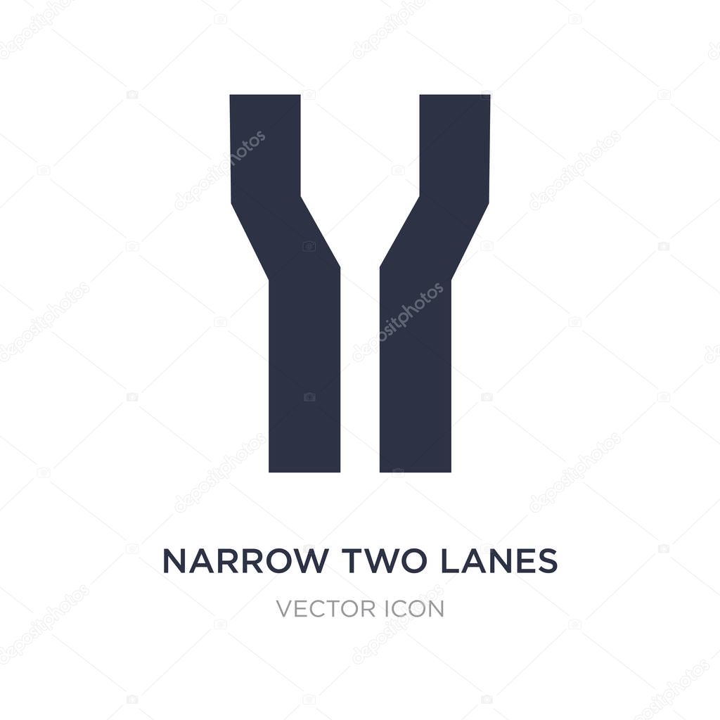 Narrow two lanes icon on white background. Simple element illustration from Maps and Flags concept. narrow two lanes sign icon symbol design.