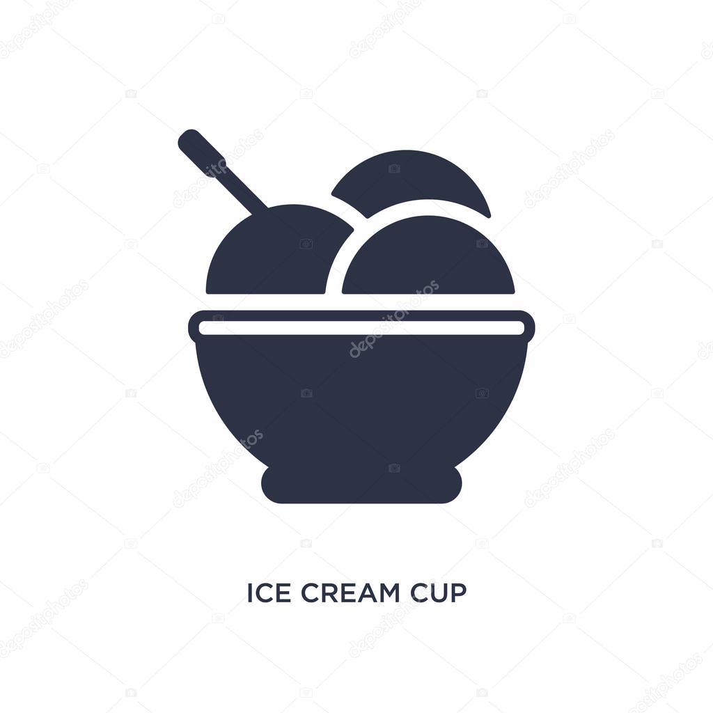 Ice cream cup icon. Simple element illustration from bistro and restaurant concept. ice cream cup editable symbol design on white background. Can be use for web and mobile.