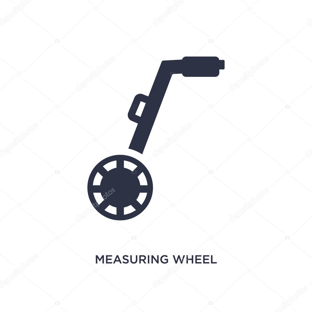 measuring wheel icon on white background. Simple element illustr
