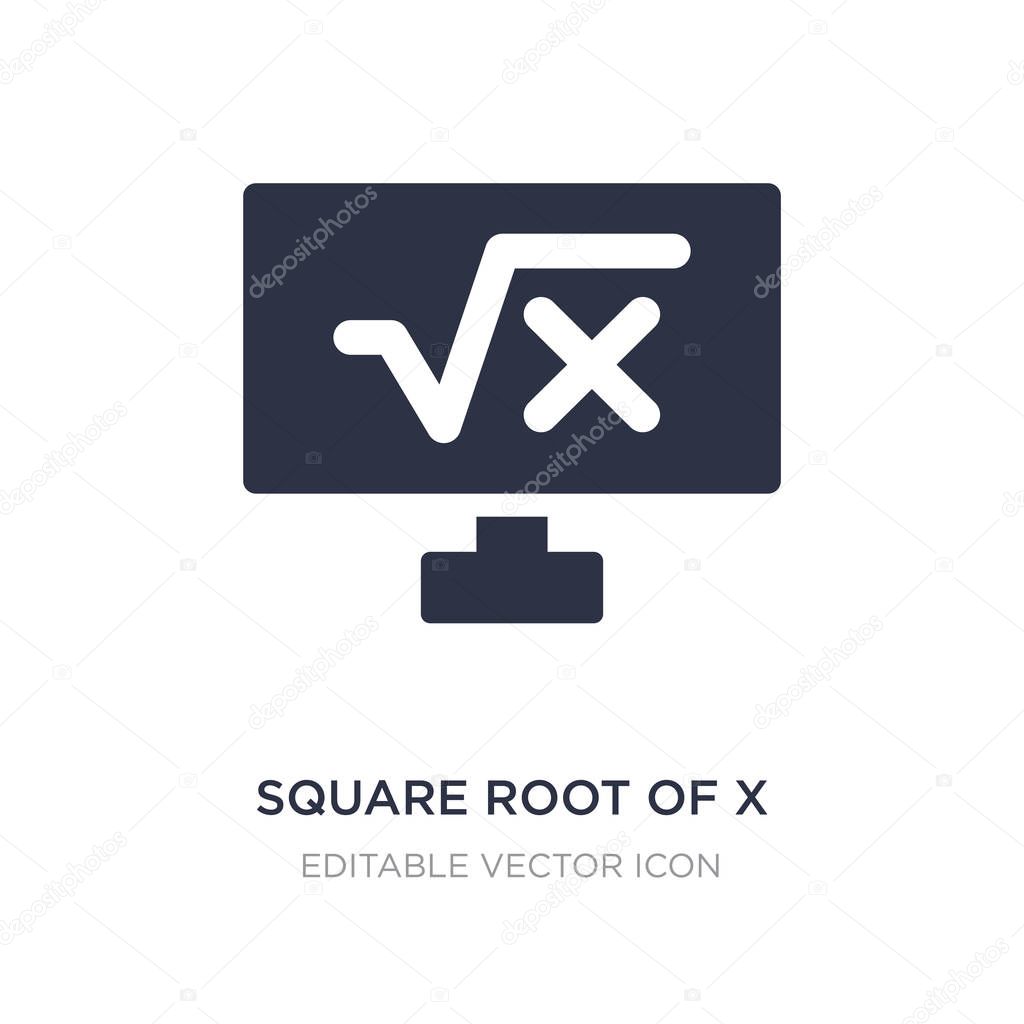 Square root of x icon on white background. Simple element illustration from Signs concept. square root of x icon symbol design.
