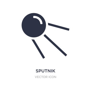 Beyaz arka planda Sputnik simgesi. Basit eleman illüstrasyon fr