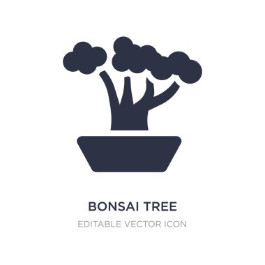 Bonsai simgesi beyaz arka plan üzerinde ağaç. Basit öğe illustratio