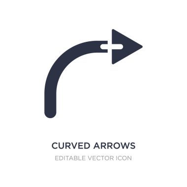 Eğri ok simgesi beyaz arka plan üzerinde. Basit öğe illustrat