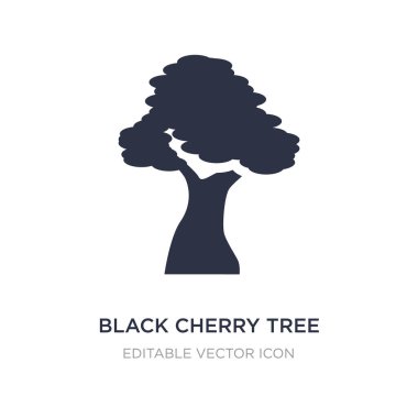 Beyaz arka planda siyah kiraz ağacı simgesi. Basit öğe illus