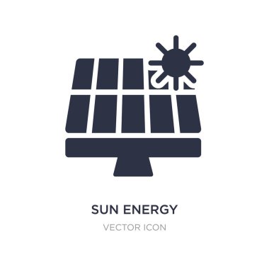 Güneş Enerji simgesi beyaz arka plan üzerinde. Basit öğe illüstrasyon