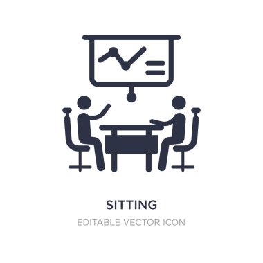 Beyaz arka plan üzerinde oturan simgesi. Basit öğe illüstrasyon fr