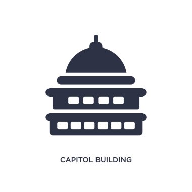 capitol simgesi beyaz arka plan üzerinde bina. Basit öğe illust