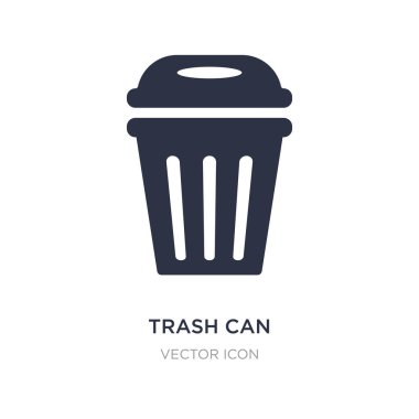 çöp tenekesi simgesine beyaz arka plan üzerinde. Basit öğe illüstrasyon 