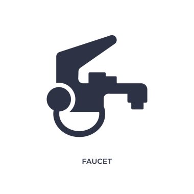 Beyaz arka planda musluk simgesi. Basit eleman çizim fro