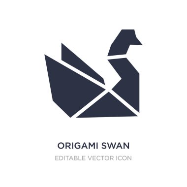 Origami swan simgesi beyaz arka plan üzerinde. Basit öğe illustrati