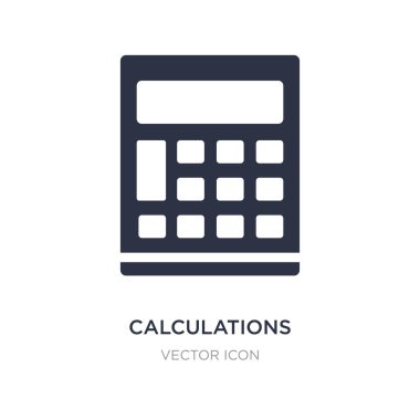 Beyaz arka plan üzerinde hesaplamalar simgesi. Basit öğe illustrati
