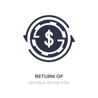 Beyaz arka planda yatırım simgesi dönüş. Basit eleman il