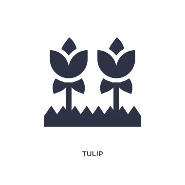 Beyaz arka planda lale simgesi. Basit eleman çizimi