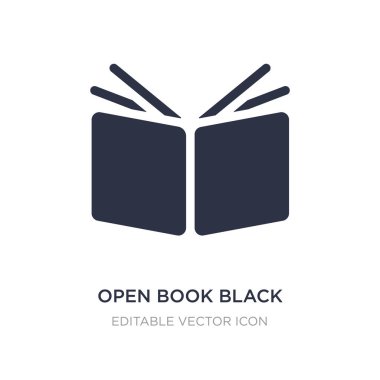 Beyaz arka planda açık kitap siyah kapak simgesi. Basit eleman i