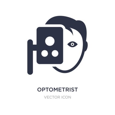 Beyaz arka planda optometrist simgesi. Basit eleman ıllustratio