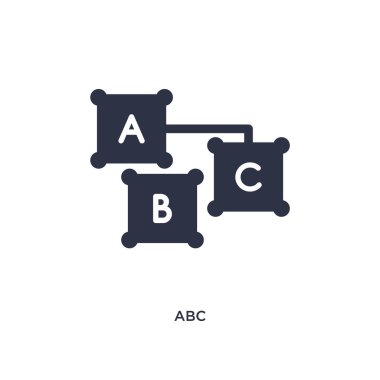 Beyaz arka plan üzerinde ABC simgesi. Basit öğe örnek e