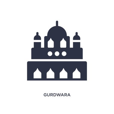 Beyaz arka planda Gurdwara simgesi. Basit eleman illüstrasyon f