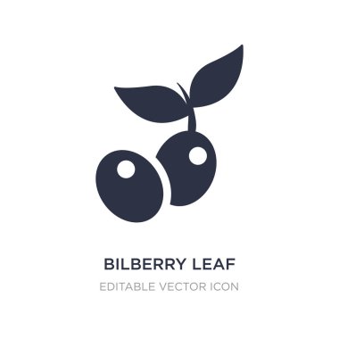 Bilberry yaprak simgesi beyaz arka plan üzerinde. Basit öğe illustrat