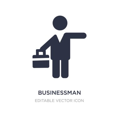 bavul simgesi beyaz arka plan üzerinde olan iş adamı. Basit eleme