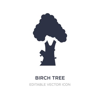 Huş ağacı simgesi beyaz arka plan üzerinde. Basit öğe illüstrasyon