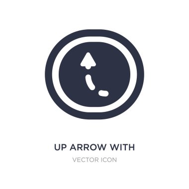 Beyaz arka plan üzerinde kırık çizgiler simgesi ile yukarı ok. Basit elem