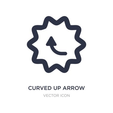 ok simgesi beyaz arka plan üzerinde yukarı kıvrık. Basit öğe illustr