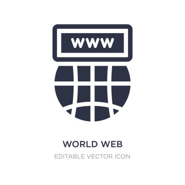 Dünya web simgesi beyaz arka plan üzerinde. Basit öğe illüstrasyon 