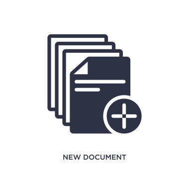 Beyaz arka planda yeni belge simgesi. Basit eleman ıllustrati