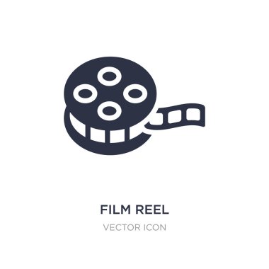 Beyaz arka plan film reel simgesi. Basit öğe illüstrasyon 