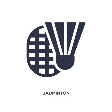 Badminton simgesi beyaz arka plan üzerinde. Basit öğe illüstrasyon 