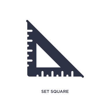 Beyaz arka planda kare simgesini ayarlayın. Basit eleman çizimi