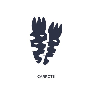 havuç simgesi beyaz arka plan üzerinde. Basit öğe illüstrasyon fr