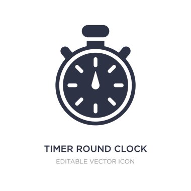 Zamanlayıcı Saat simgesi beyaz arka plan üzerinde yuvarlak. Basit öğe illus