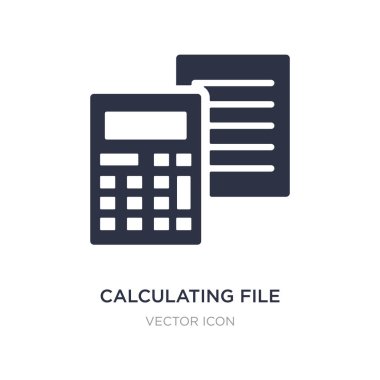 Beyaz arka planda dosya simgesini hesaplamak. Basit eleman illust