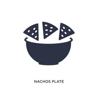 Beyaz arka planda nachos plaka simgesi. Basit eleman ıllustrati