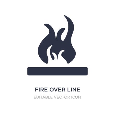 Beyaz arka planda satır simgesinin üzerine ateş. Basit öğe illustra