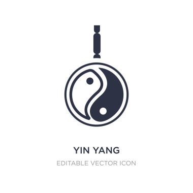 yin yang simgesi beyaz arka plan üzerinde. Basit öğe illüstrasyon f