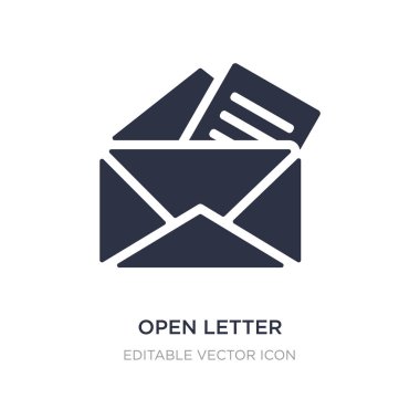 açık mektup e-posta simgesi beyaz arka plan üzerinde okuyun. Basit öğe 