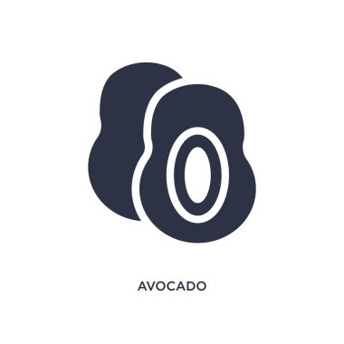 Beyaz arka plan üzerinde avokado simgesi. Basit öğe illüstrasyon fr