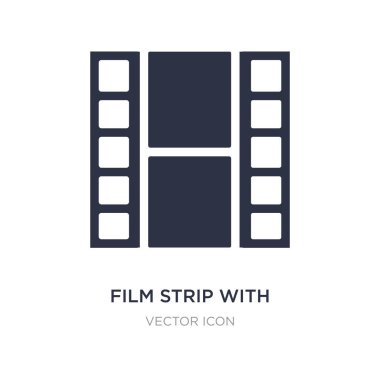 Film şeridi beyaz arka plan üstünde kutsal kişilerin resmi içinde üçgen. Sade
