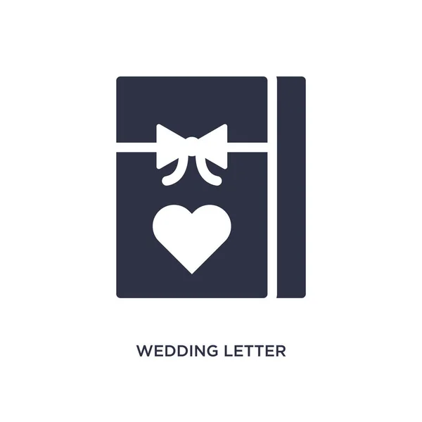 Icono de la carta de boda sobre fondo blanco. Elemento simple illustra — Archivo Imágenes Vectoriales