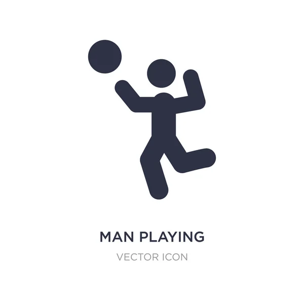 Мужчина играет в волейбол икона на белом фоне. Простой элемент — стоковый вектор