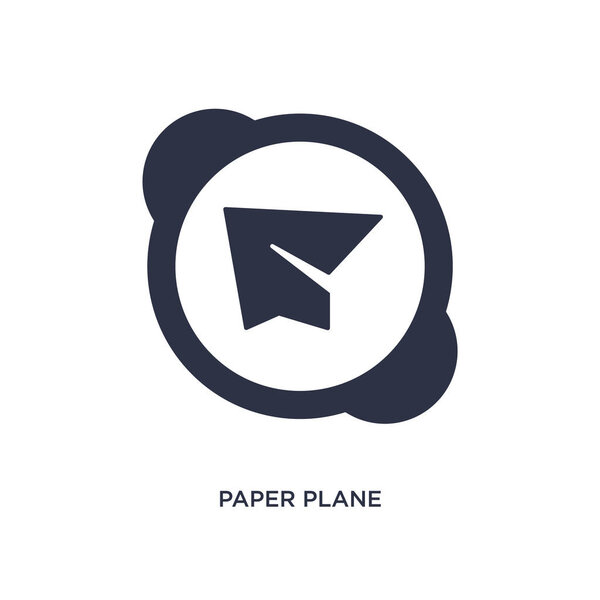 иконка бумажного самолета на белом фоне. Простой элемент иллюстрации
