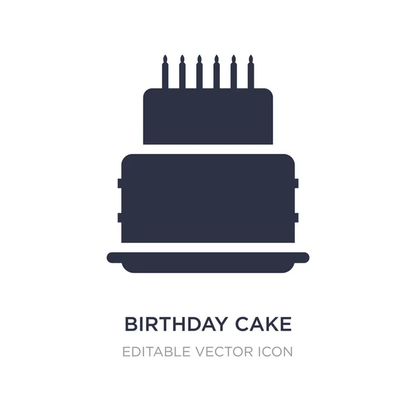 Pastel de cumpleaños con icono de velas sobre fondo blanco. Elem simple — Vector de stock