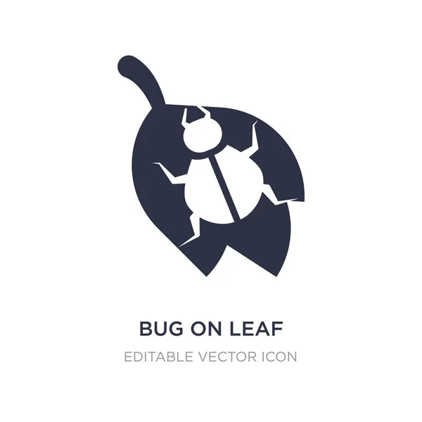 Bug auf Blatt-Symbol auf weißem Hintergrund. einfaches Element illustratio — Stockvektor