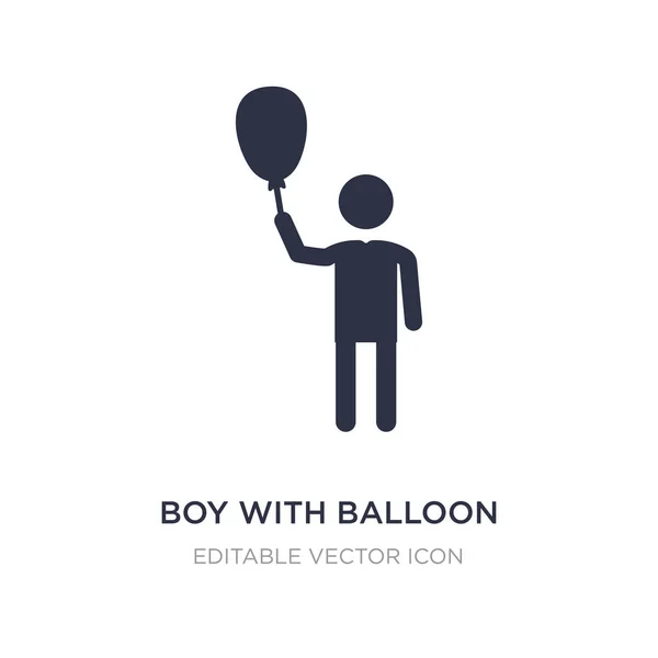 Garçon avec icône de ballon sur fond blanc. Élément simple illust — Image vectorielle