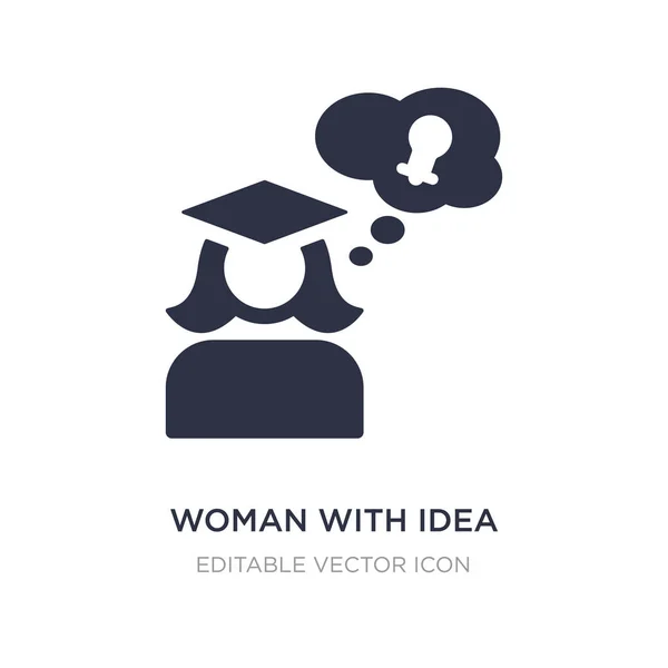 Frau mit Ideensymbol auf weißem Hintergrund. einfaches Element illustr — Stockvektor