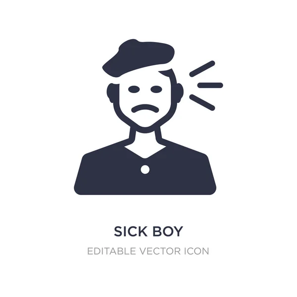sick boy icon on white background. Simple element illustration f
